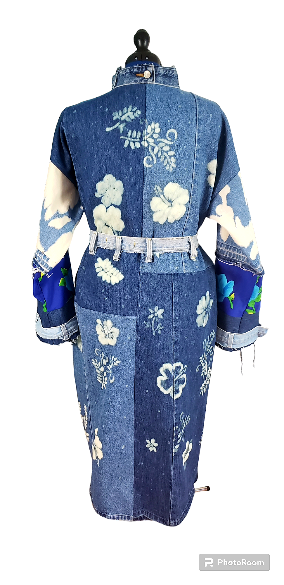 Flower Denim Kimono Trench