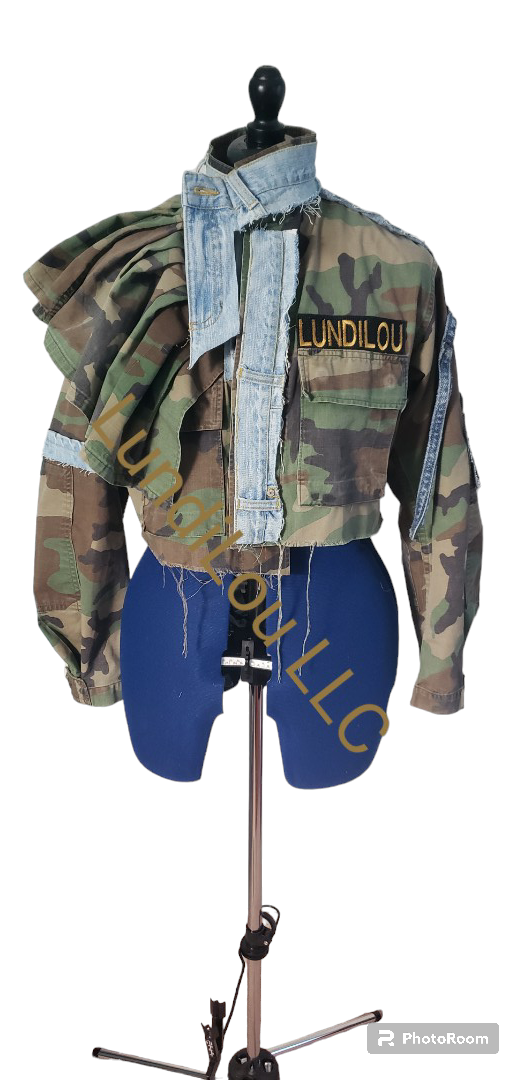 Custom Camo & Denim Jacket