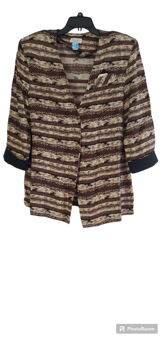 Vintage mixed chocolate brown multicolored cardigan